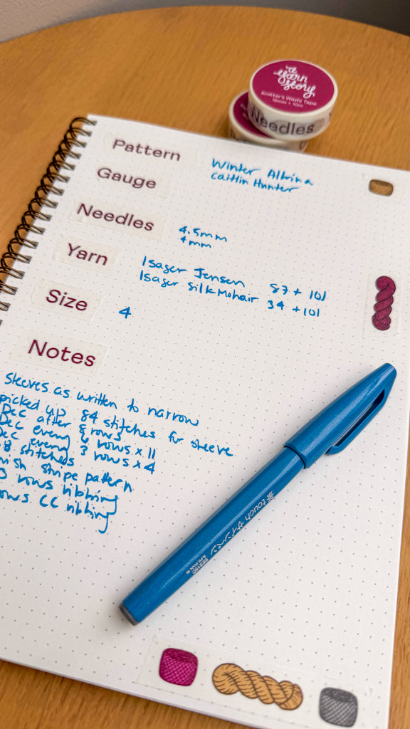 Knitting Journal Washi Tape