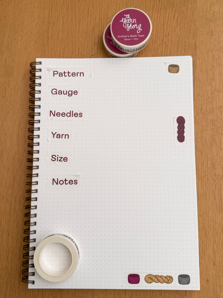 Knitting Journal Washi Tape