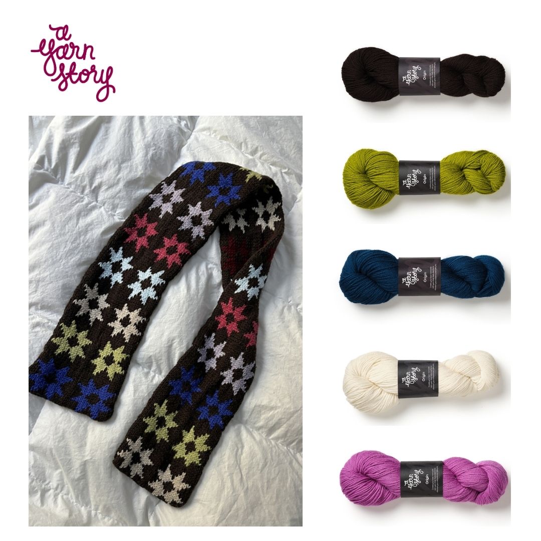 Quilt Block Scarf by Tamara Jordan Yarn Bundle