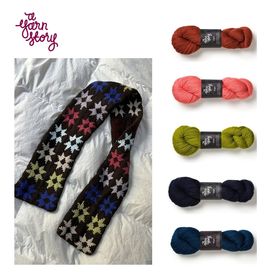 Quilt Block Scarf by Tamara Jordan Yarn Bundle