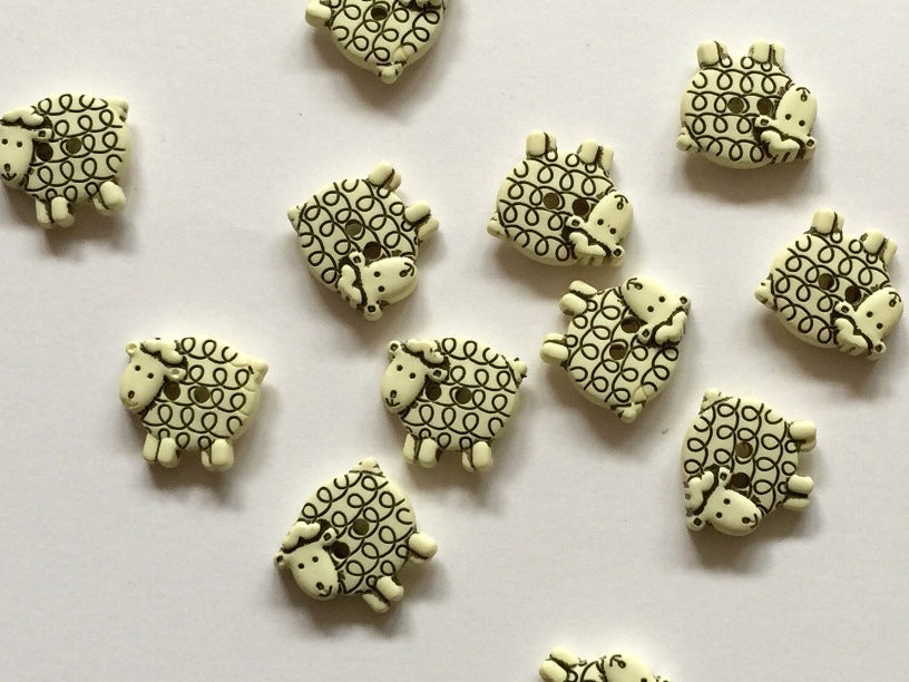Off White Sheep Buttons 15mm - TGB1792