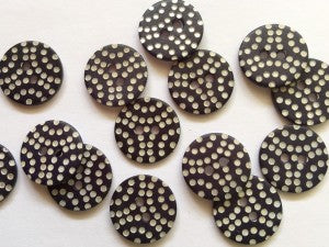Matt Navy Blue Shell Buttons with Laser Dots Size 18mm - TGB2746