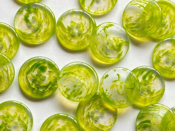 Transparent Buttons with Lime Swirl 18mm TGB4394