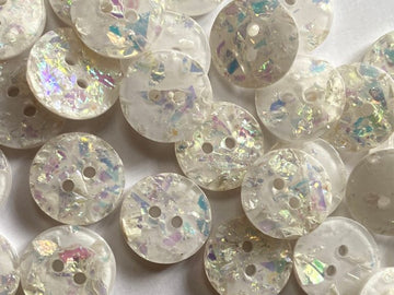 White Sparkly Button TGB5334