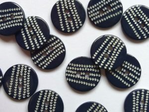 Opaque Shell Navy Blue Laser Central Design Button Size 18mm - TGB5491