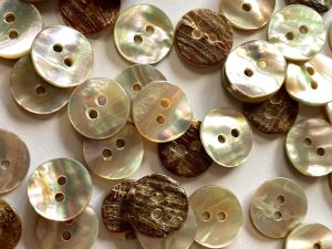 Pearly White Abalone Shell Button with Flashes of Pink & Green 11mm - TGB5545