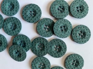 Blue / Green Woven Effect Buttons Raised Rim Size 18mm - TGB5685