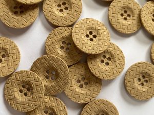 Putty Colour Woven Effect Buttons Raised Rim Size 22mm -TGB5688