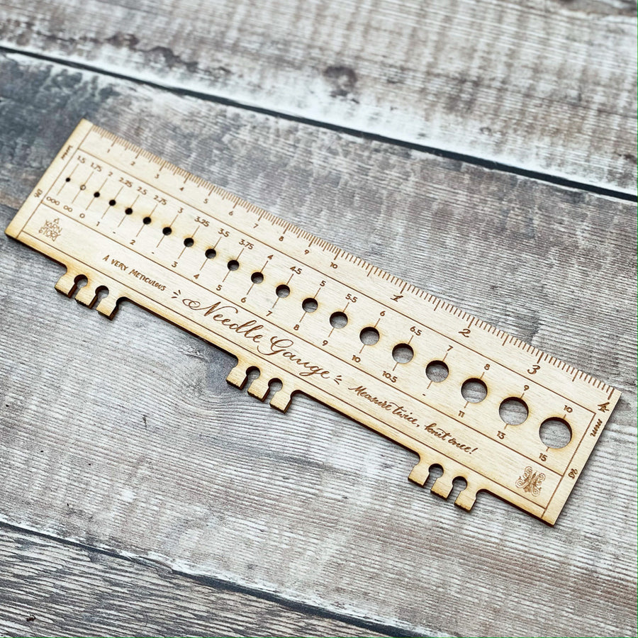 Wooden Needle Gauge Ruler