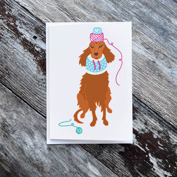 Peaches the Shop Dog Greeting Card