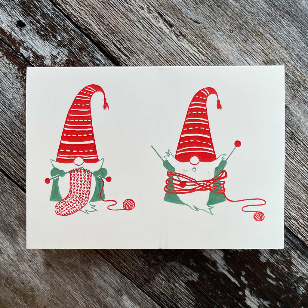 Tangled Knit Gnome Greeting Card