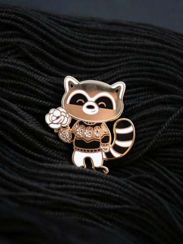 Once and Floral Racoon (enamel pin)