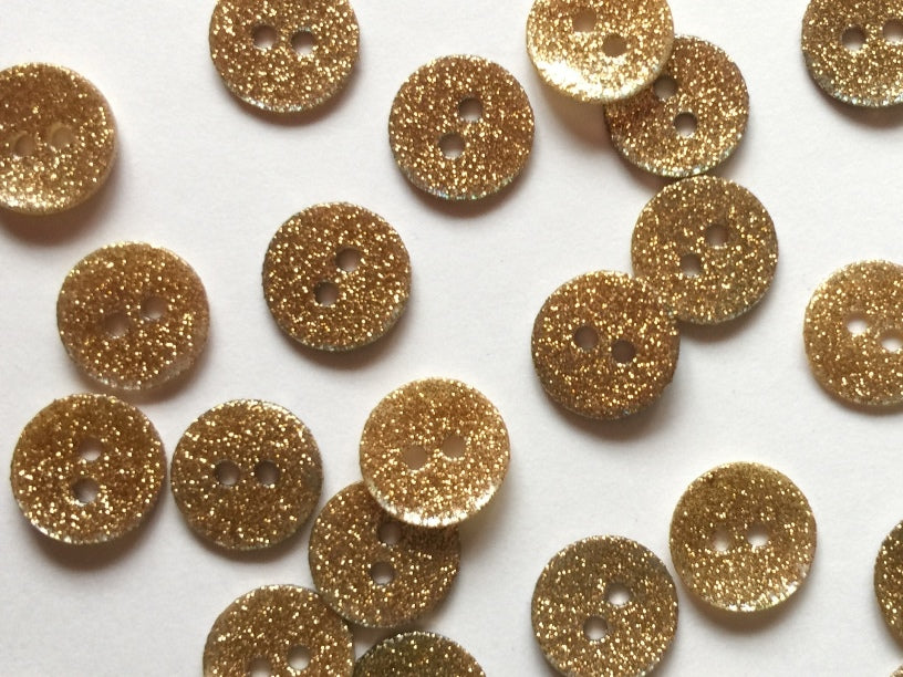 Small Gold Glitter Button