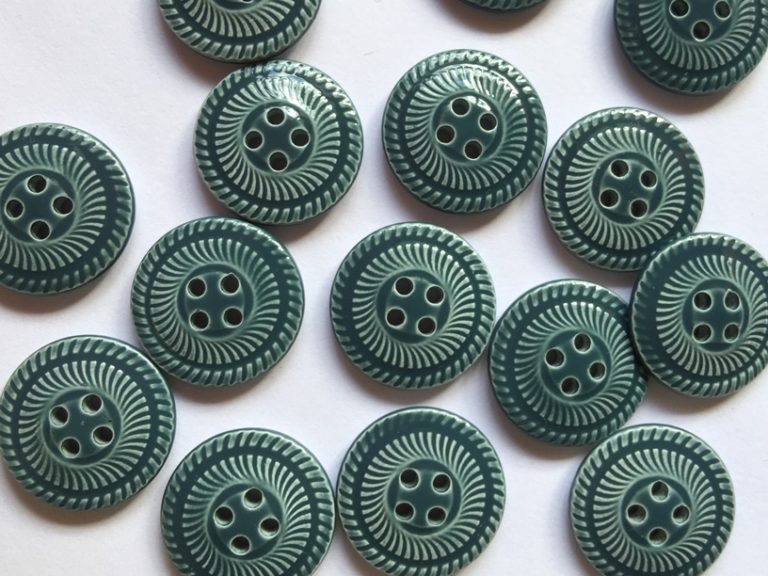 Teal Polyester Button Size 18mm - TGB3031
