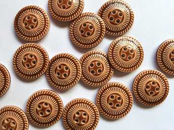 Ginger Polyester Button Size 18mm - TGB3032