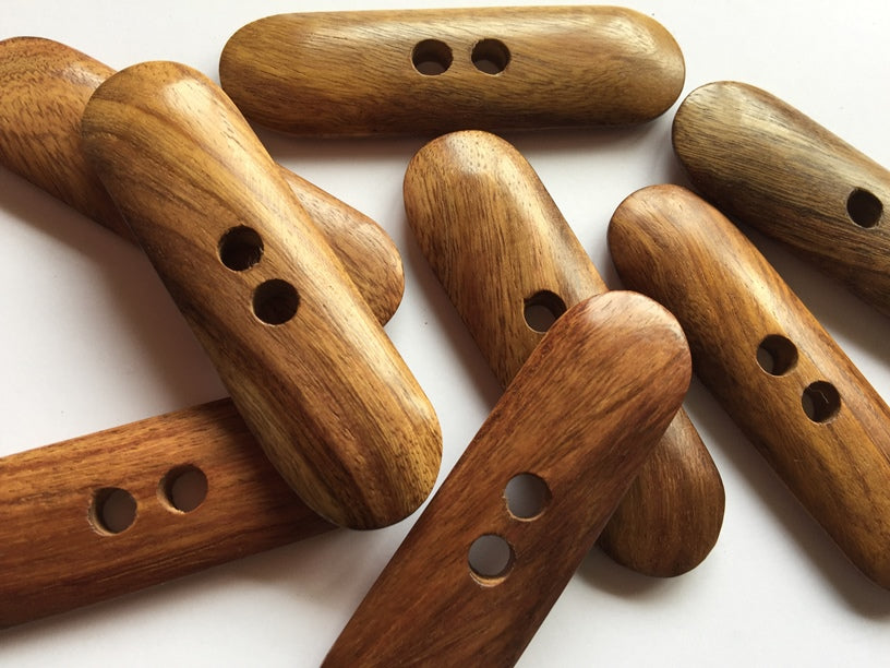 Large Smooth Wood Rounded Toggle 75mm x 20mm - TGB2270
