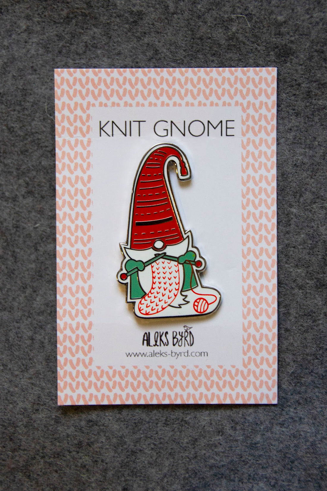 Knit Gnome Enamel Pin