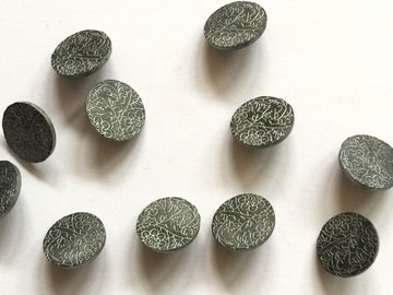 Matt Gunmetal with Subtle Laser Floral Pattern Button 15mm - TGB2397