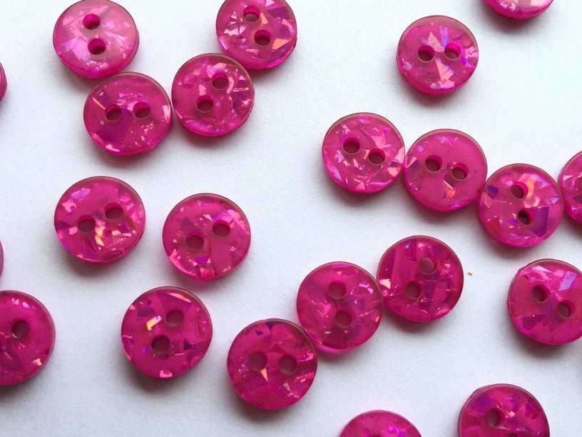 Hot Pink Sparkly Button