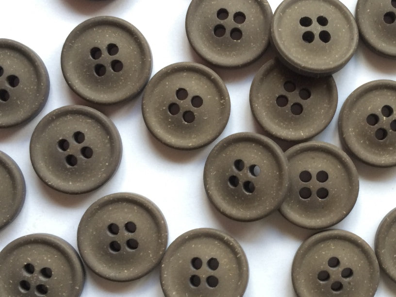 TGB4280 Smooth Matte Recycled Poly Button - Dusty Brown - Small