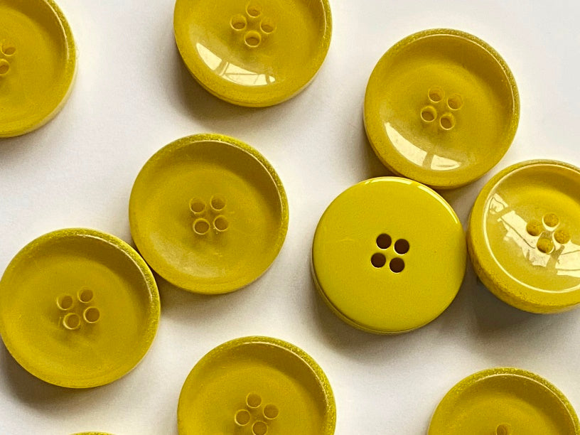 Yellow Glossy Front Opaque Back Button (Large)