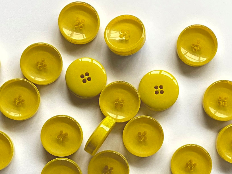 Yellow Glossy Front Opaque Back Button (Small)