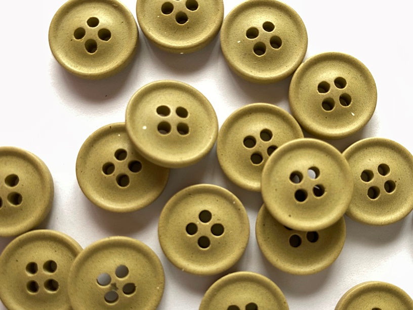 Smooth Matte Recycled Poly Button - Beige - Small