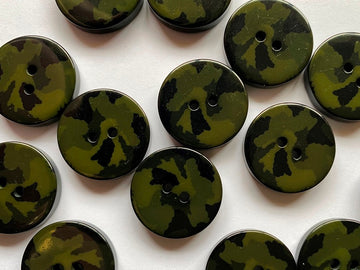 Green and Black Camo Button (Large)