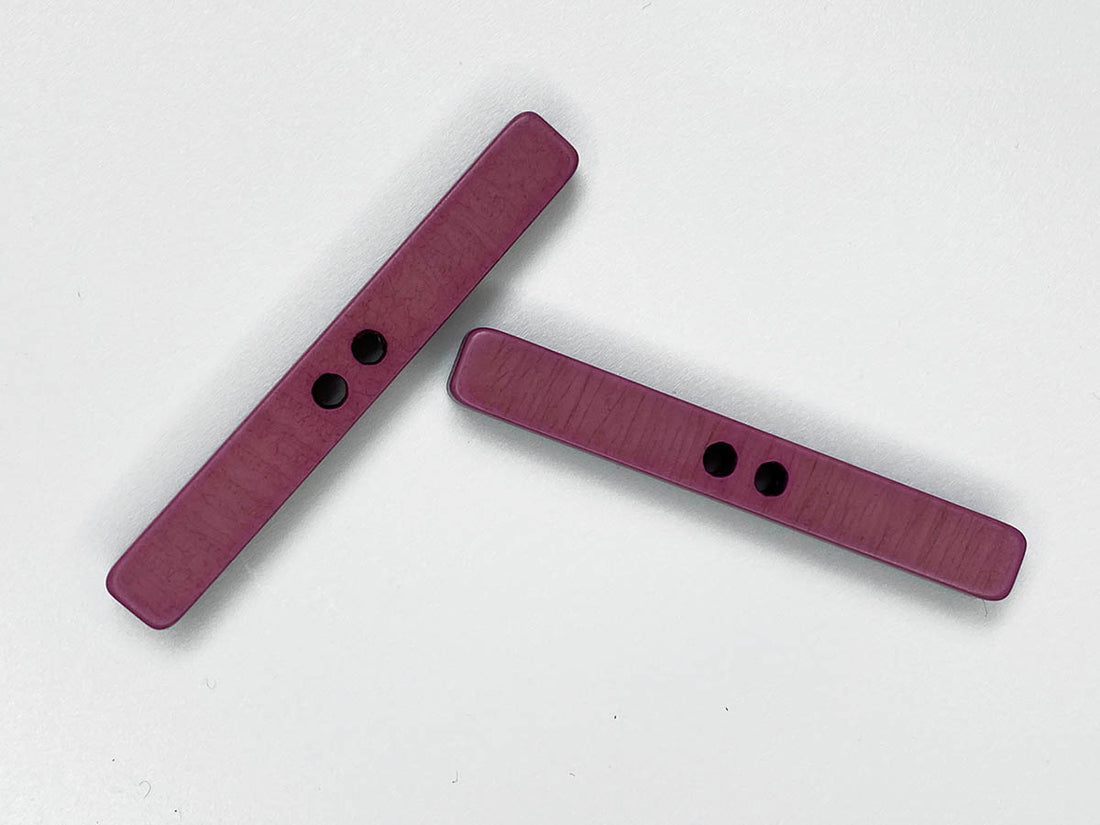 Pink Matt Crackle Baton Shape Toggle 50mm x 6mm- TGB2202