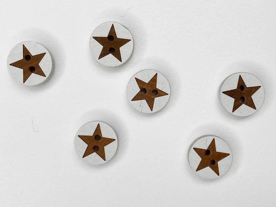 Small Pale Coco Shell Star Button 8mm - TGB2745