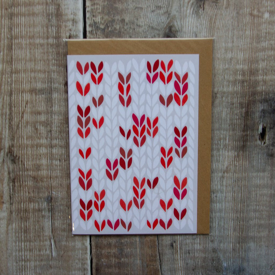 Red Stocking Stitch Greeting Card