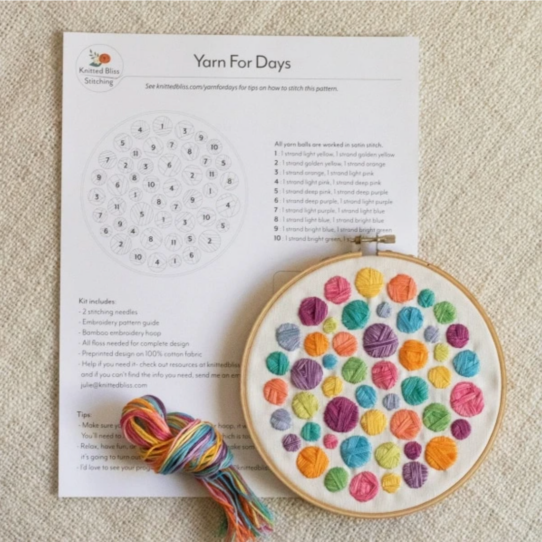 Yarn For Days Embroidery Kit