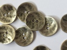 Silvery Zinc Metal Button Uneven x 22mm - TGB2308