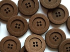Simple 80% cotton buttons brown x 25mm - TGB4007