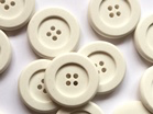 Simple 80% Cotton Buttons Off White x 25mm - TGB4013