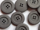 Simple 80% Cotton Buttons Grey x 25mm - TGB4010